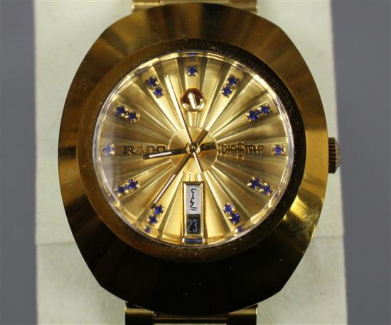 A gentlemans gilt stainless steel Rado Diastar automatic day/date wrist watch.